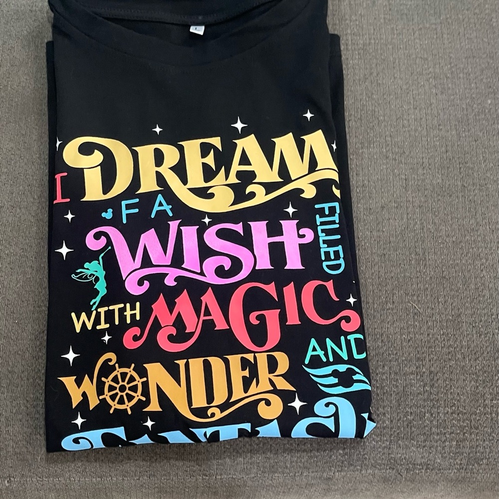 Black Graphic Tee with Colorful Print